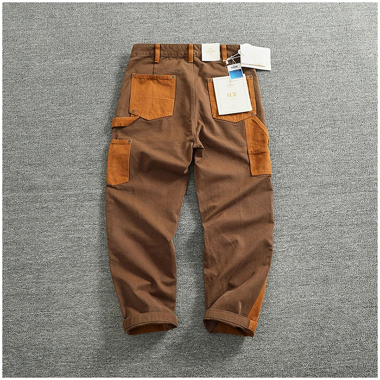 Coffee-Brown Loose Cargo Pants