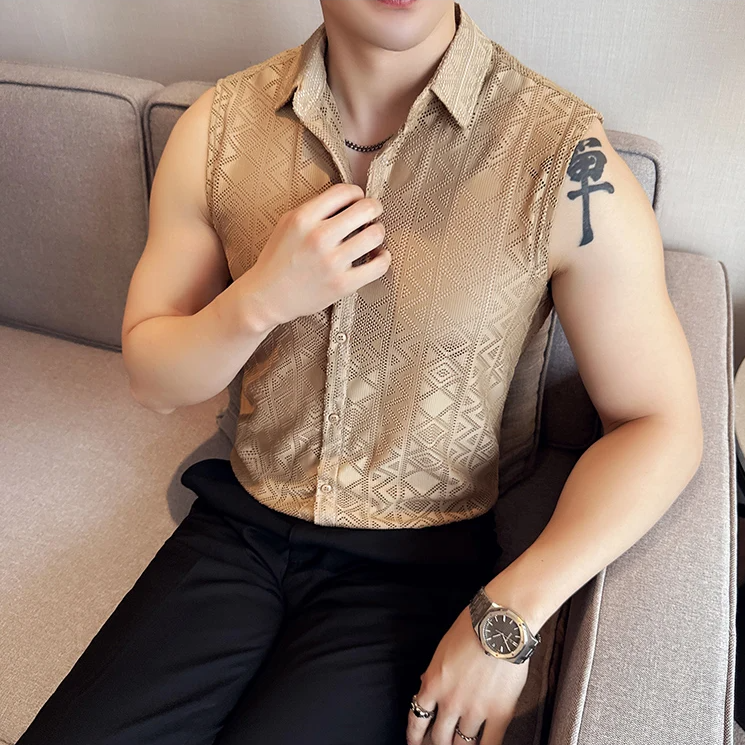 Hollow Geometric Lace Comfortable Vest