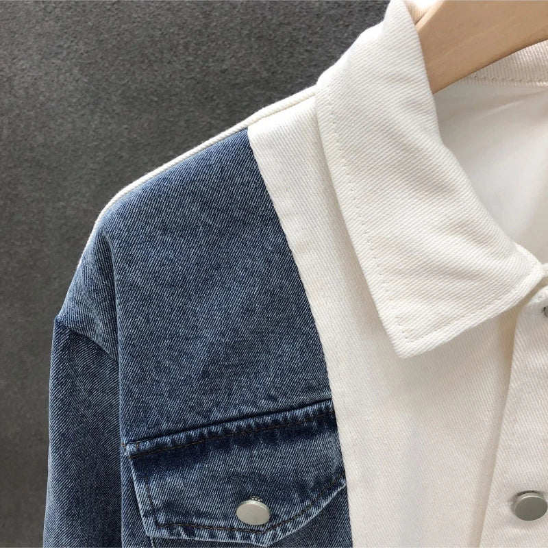 Dual-Tone Color Single Breasted Jacket