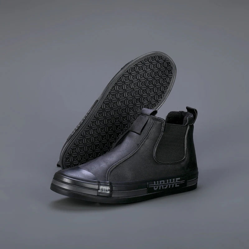 Fur Lining Solid Flat Ankle Boots