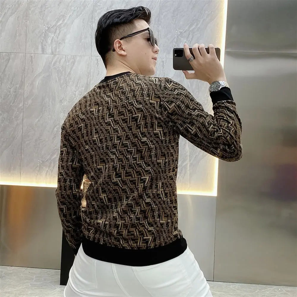 Fashion Geometric Printing Style Sweater