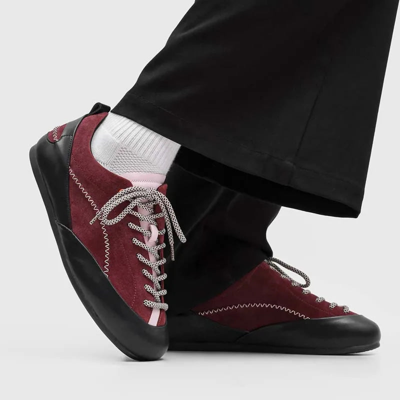 Faux Nubuck Solid Lace-Up Sneakers