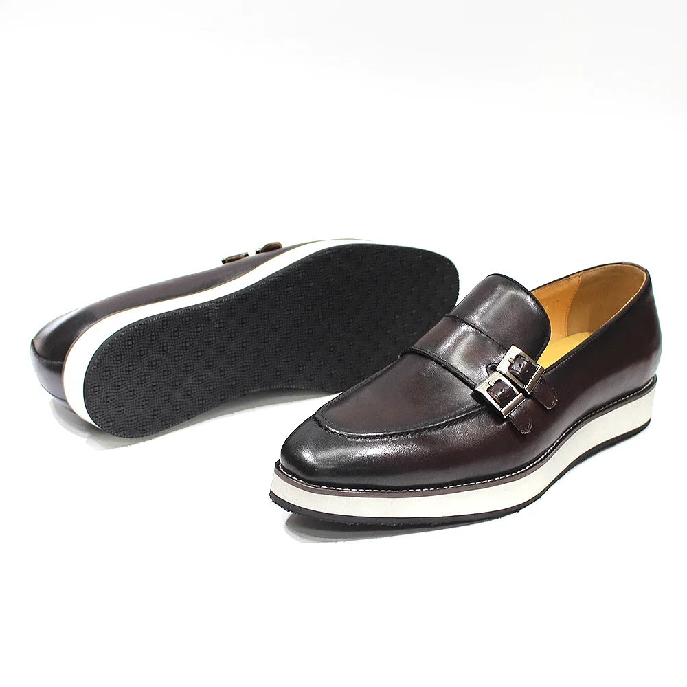 Classic Men's Double-Buckles Monk Loafers