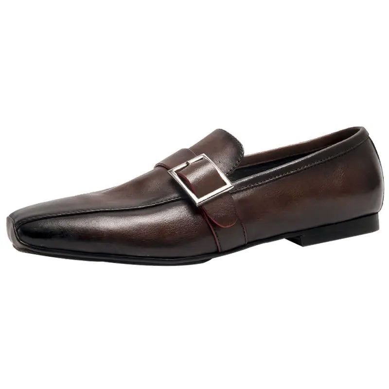 Square Toe Hasp Closure Loafers