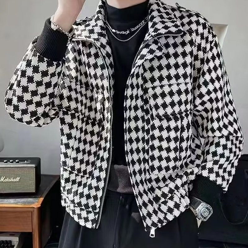 Geometric Black & White Men's Jacket