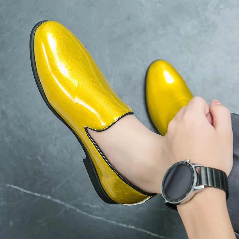 High-Gloss Statement Slip-On Loafers