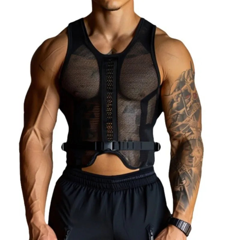 Sexy Mesh Breathable Sports Vest