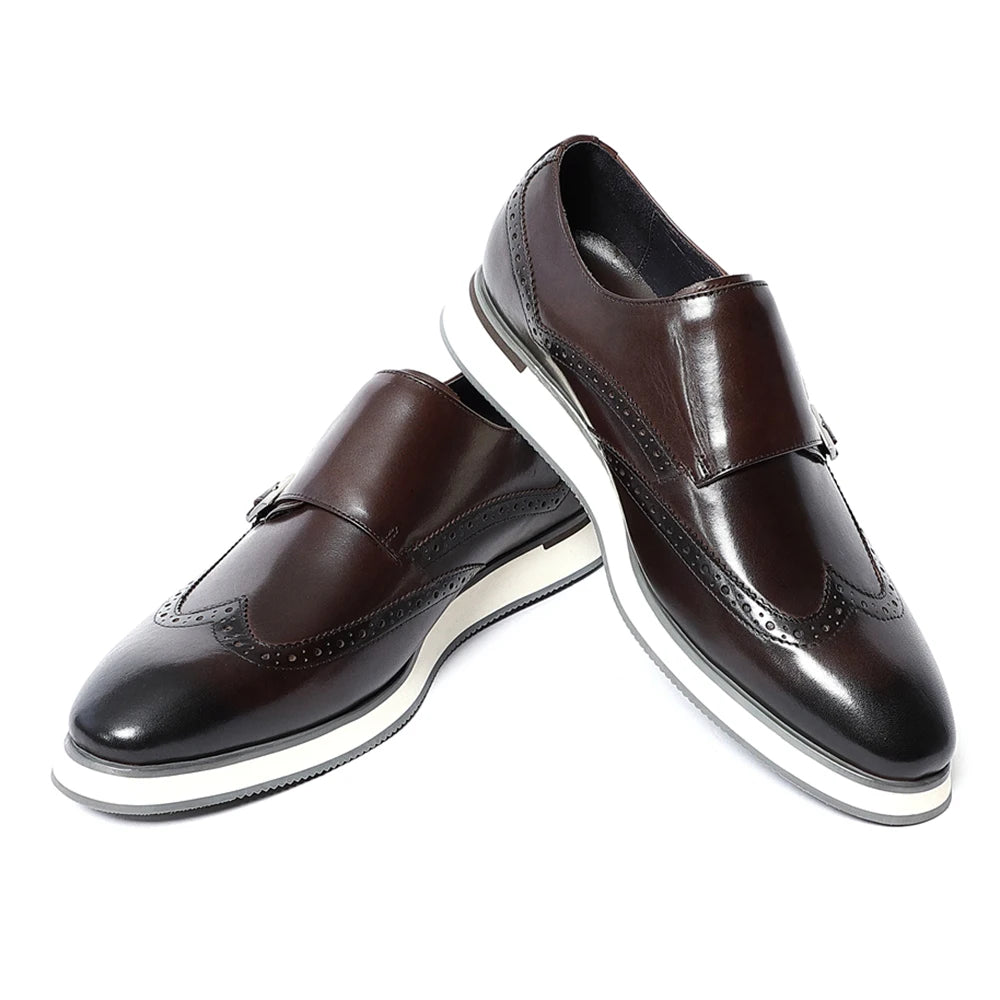Double Buckle Monk Strap Shoes