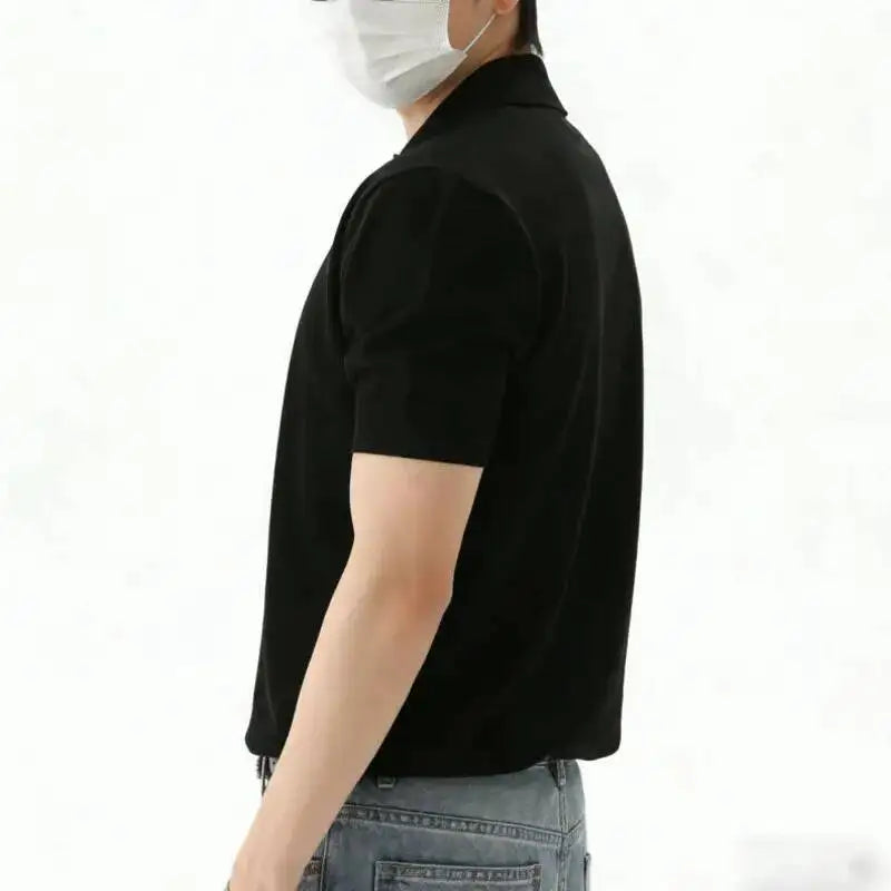 Retro Minimalist Pullover Polo Shirt