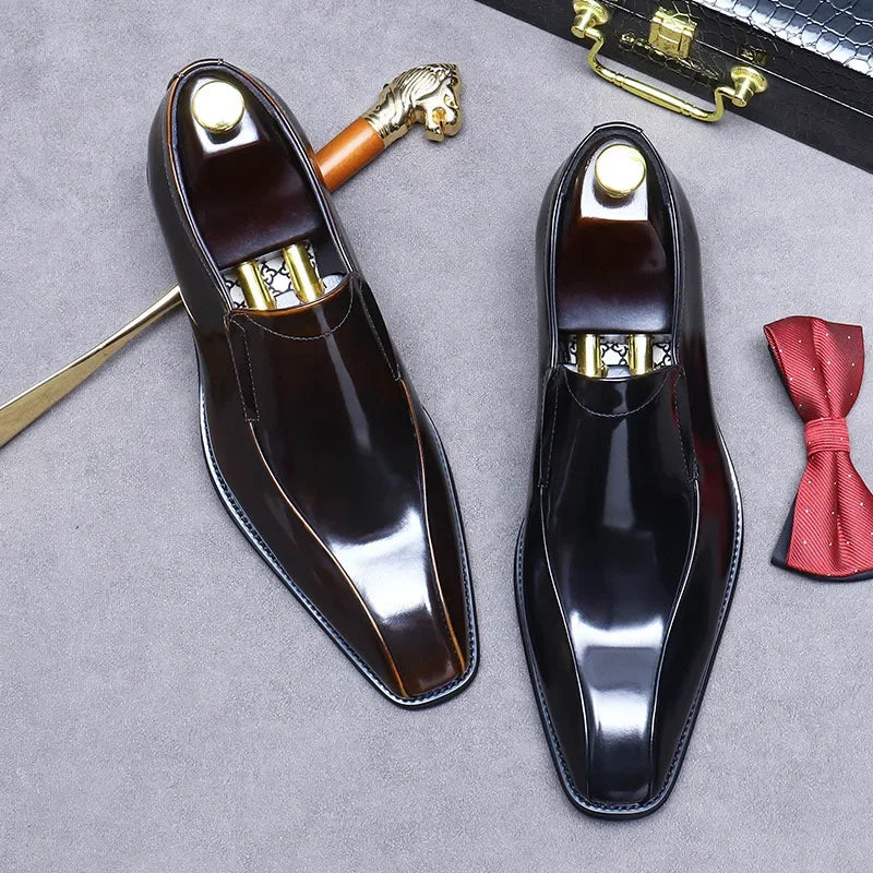Premium Glossy Leather Slip-On Shoes