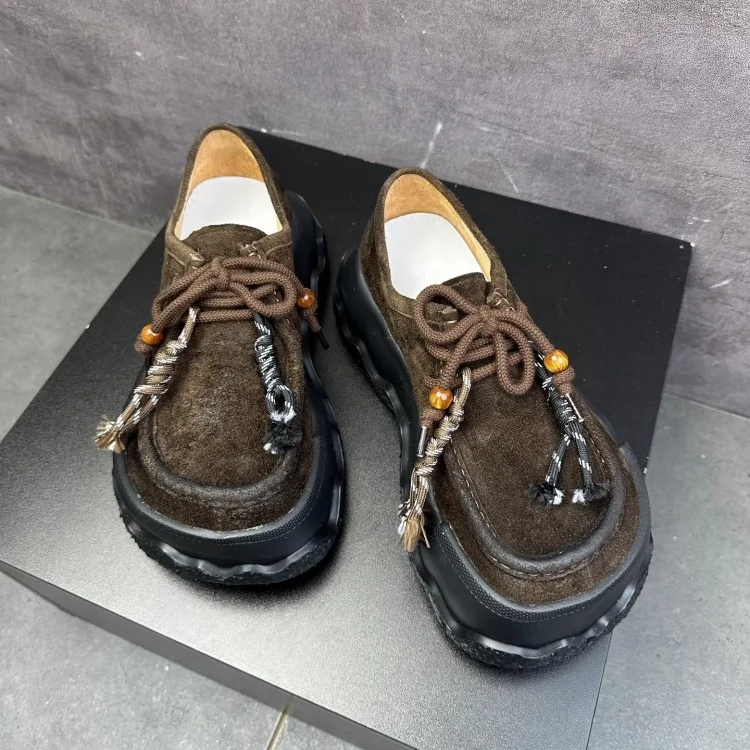 Thick Soled Suede Bohem Loafers