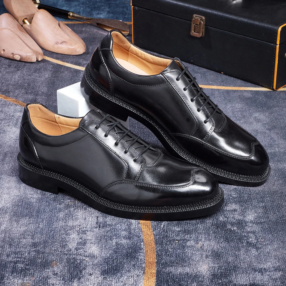 Polished Leather Upper Men's Shoes