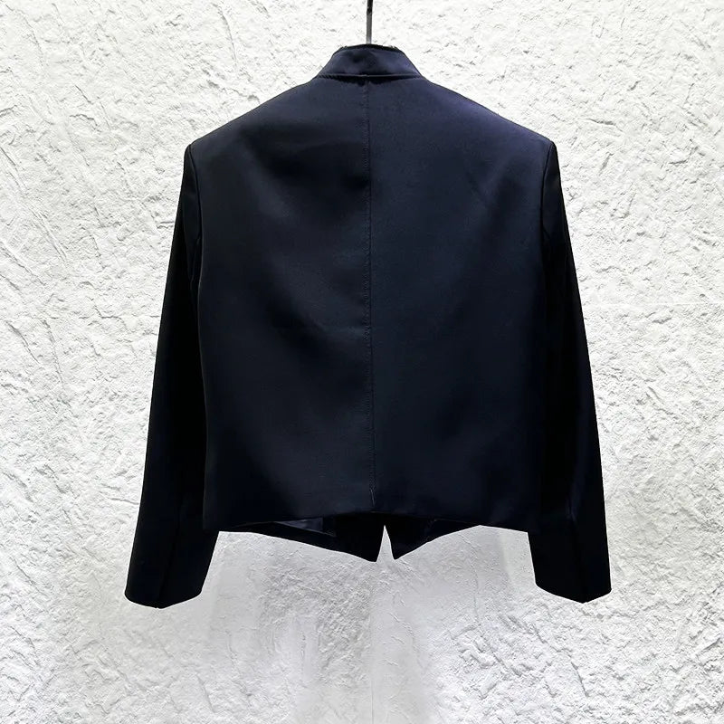 Irregular Metal Buckle Deconstructed Shirt