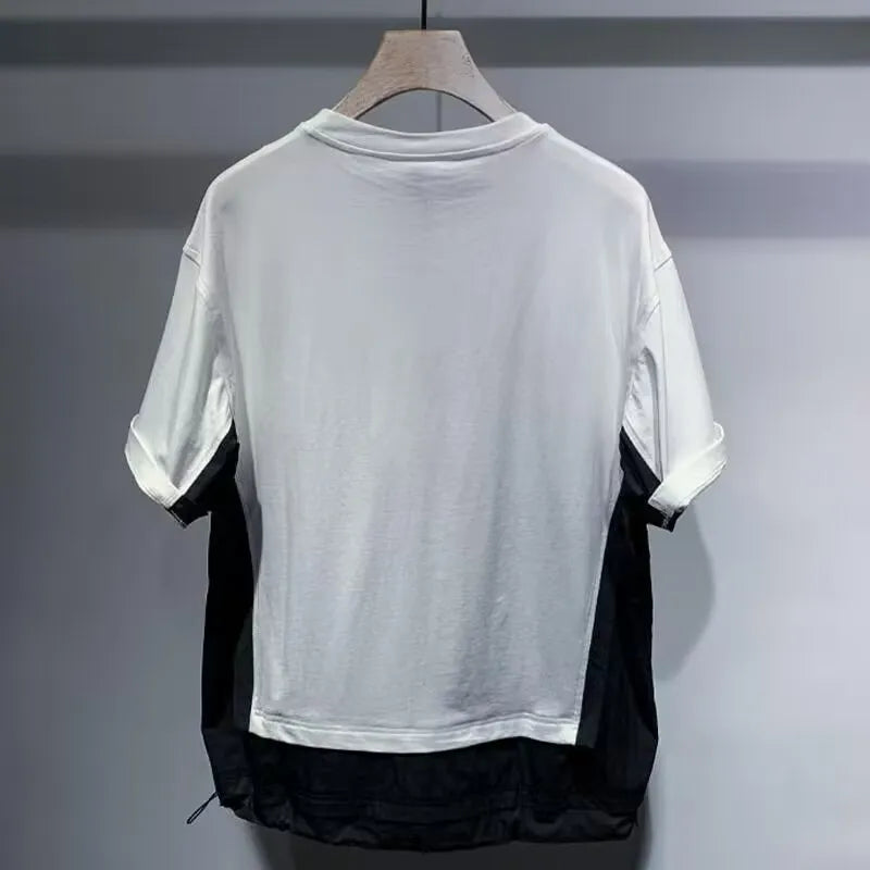 Patchwork Spliced Contrast Color T-Shirt