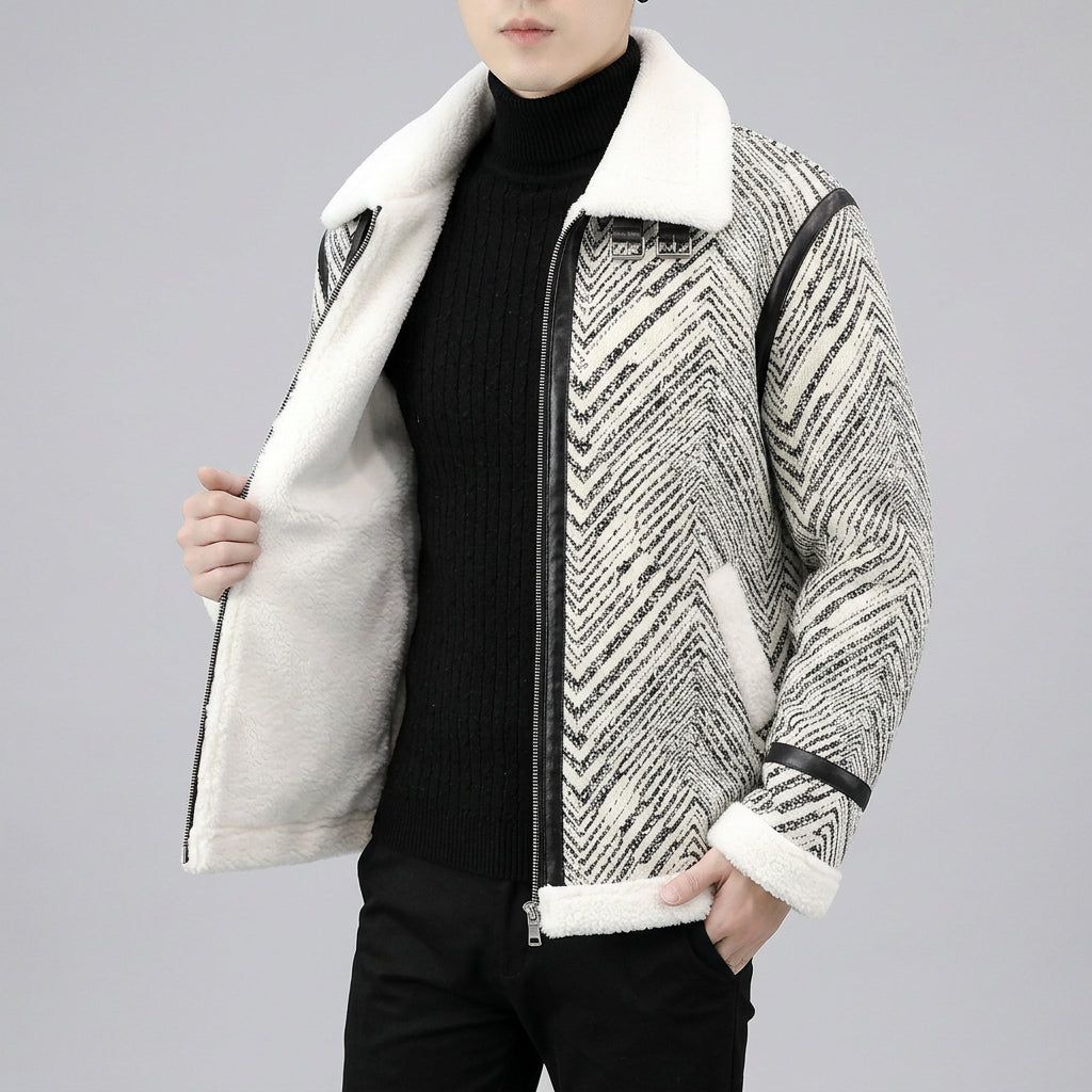 Black White Buckle Strap Jackets