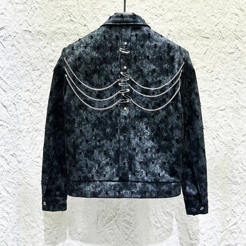 Textured Snap Front Trucker Jacket