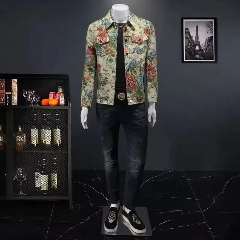 Vintage Floral Pattern Men's Jacket
