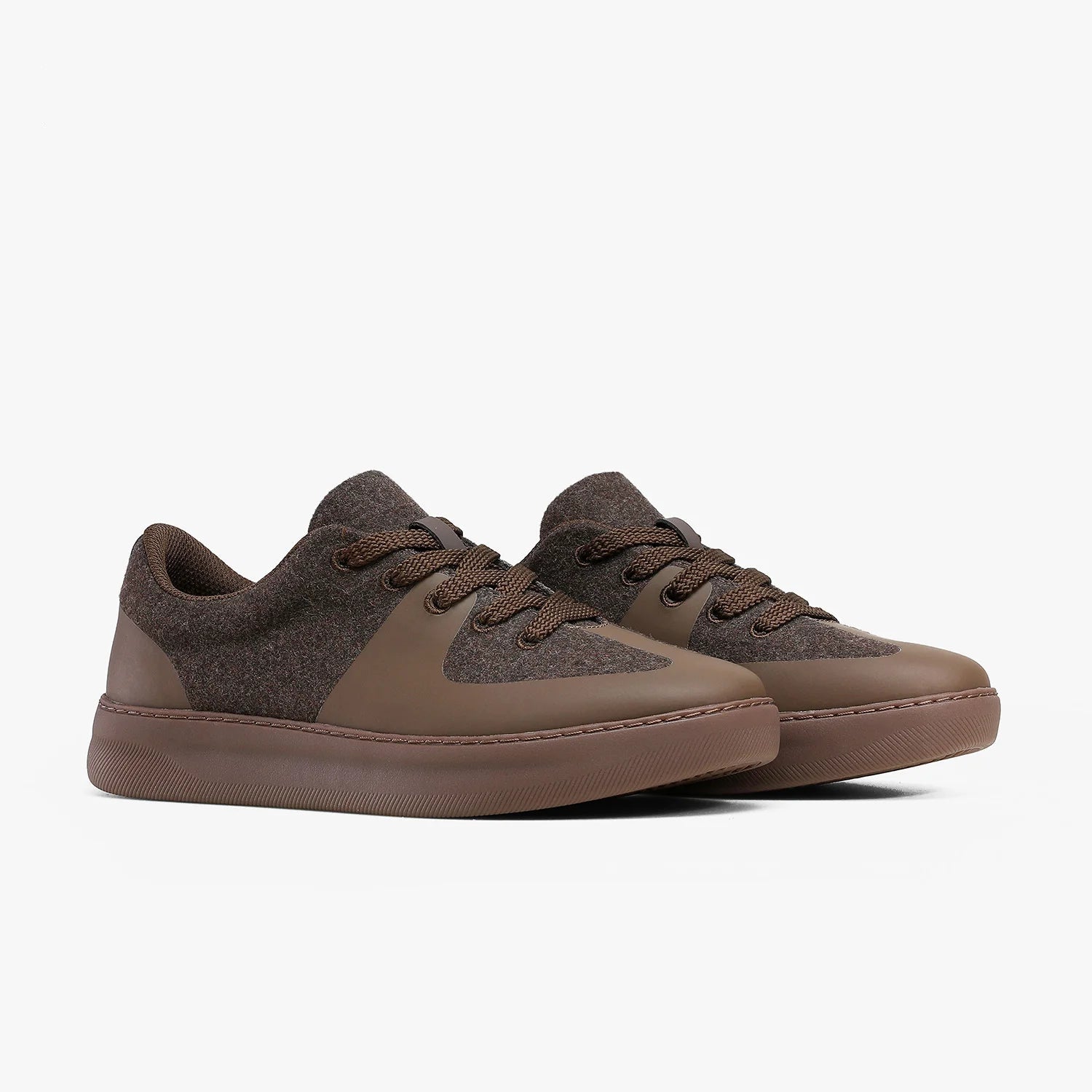 Mixed-Texture Low-Top Sneakers