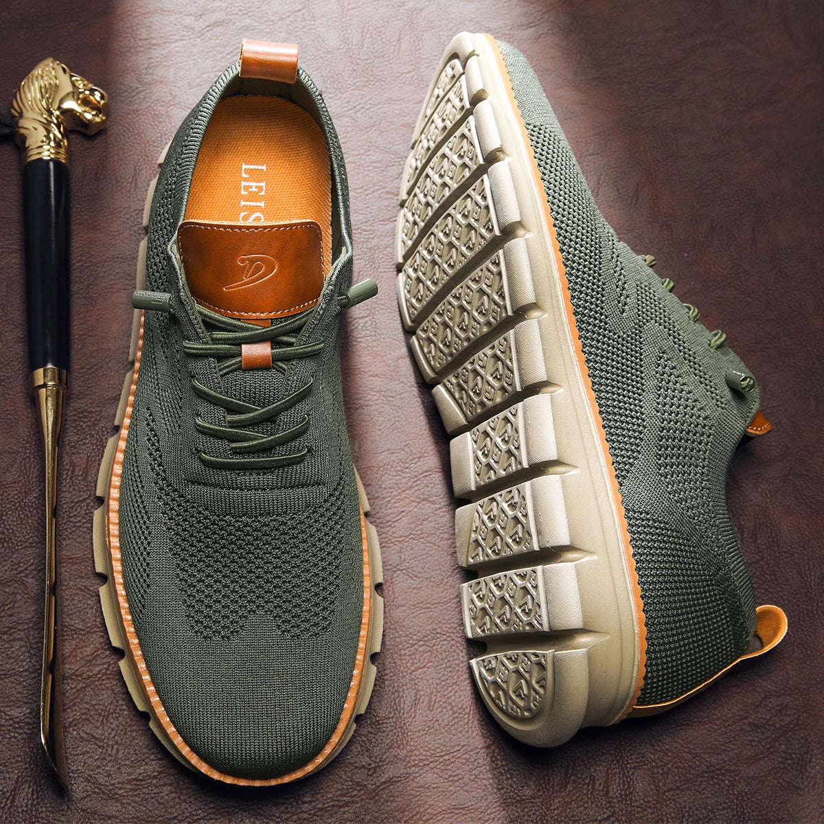 Solid Mesh Breathable Lace-Up Sneakers