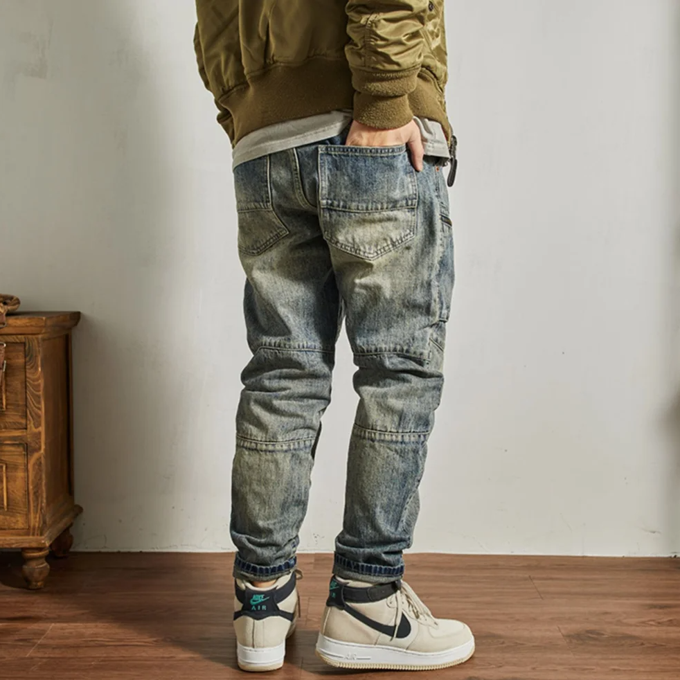 Pockets Zipper Straight Denim Jeans