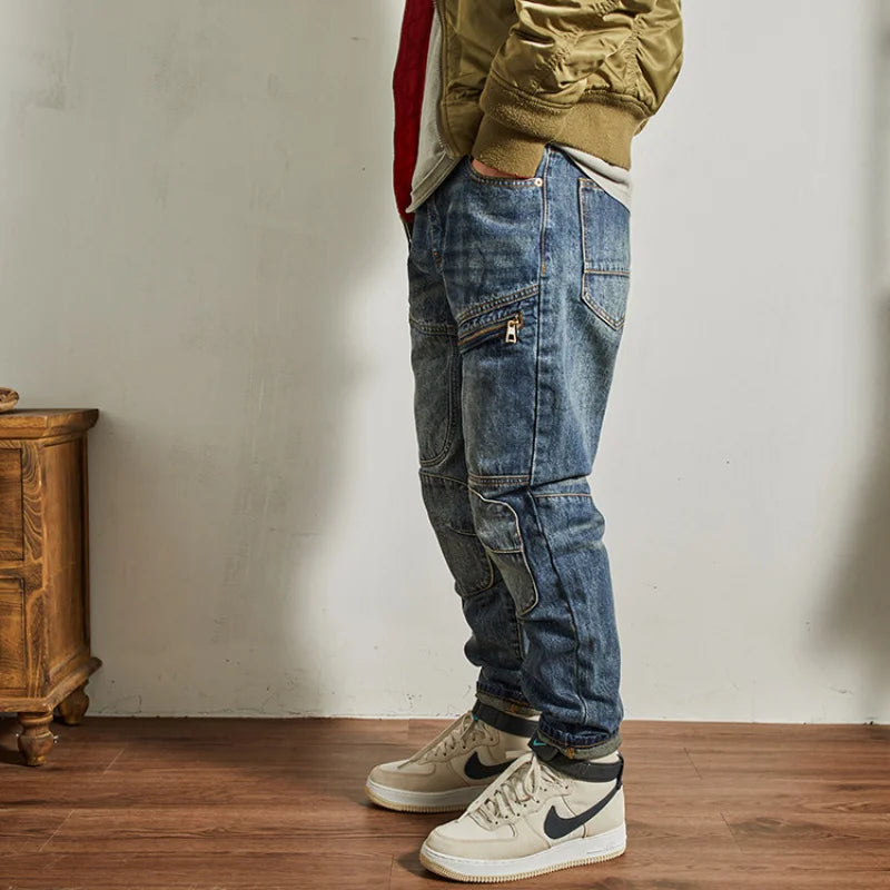 Zipper With Patch Pockets Jeans