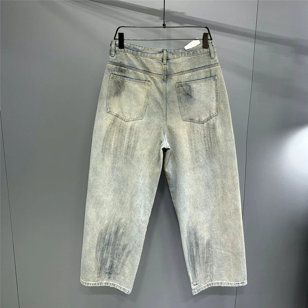 Ripped Distressed Design Light Jeans
