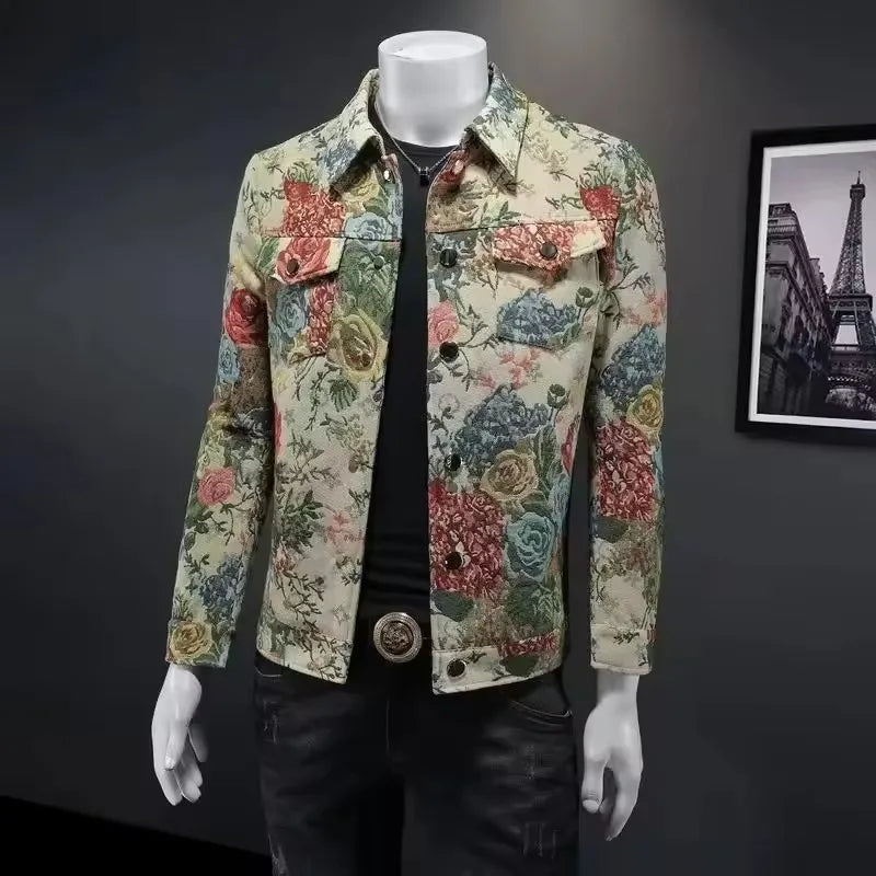 Vintage Floral Pattern Men's Jacket