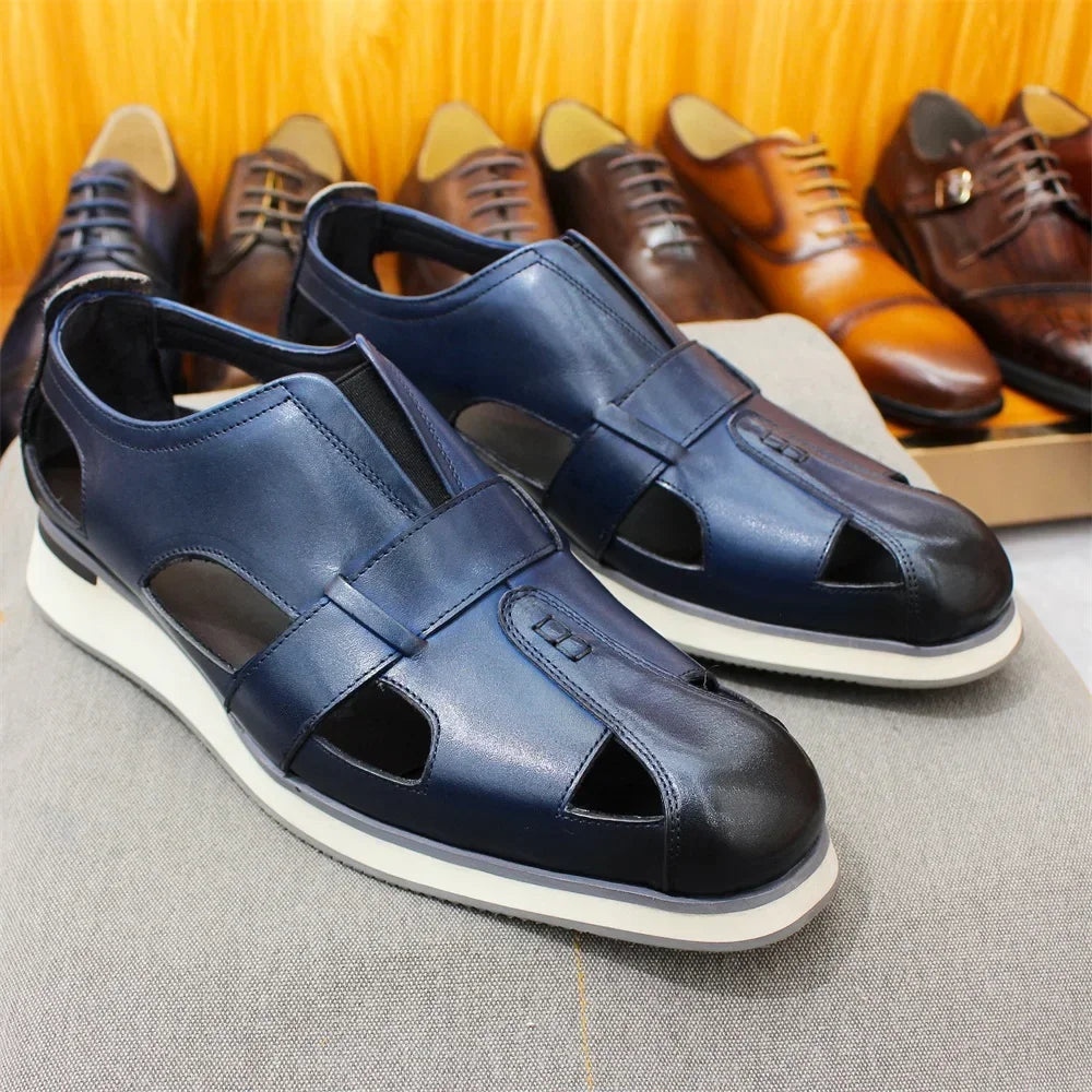 Hollow Arabic Style Genuine Leather Shoes