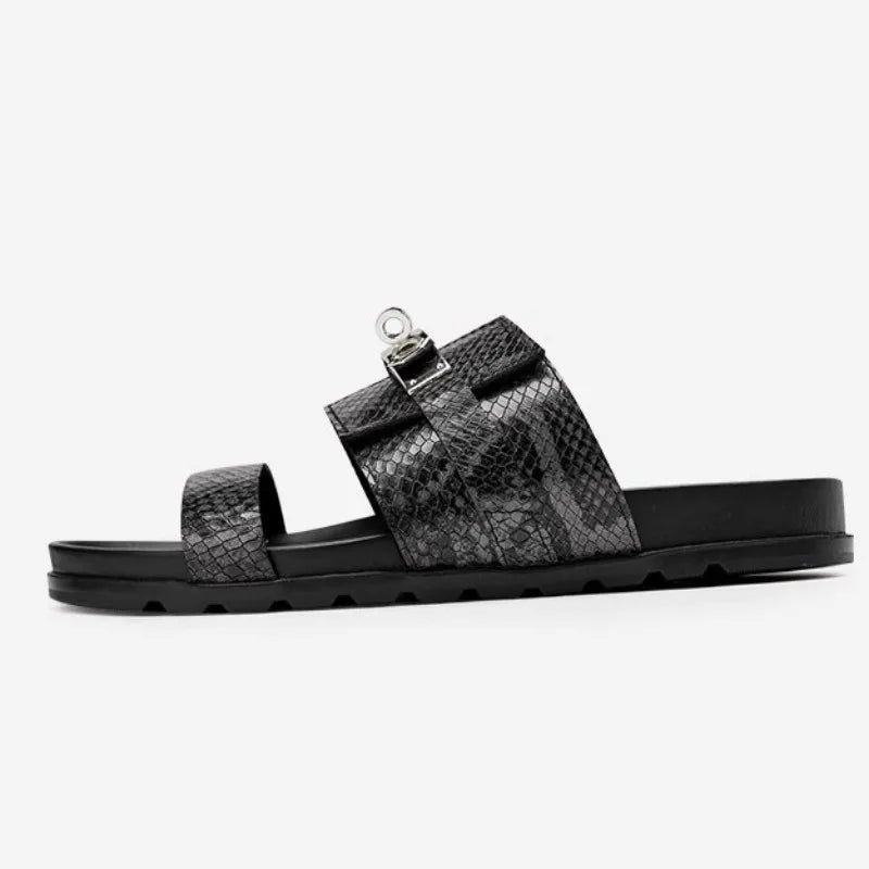 Snakeskin Genuine Leather Slippers