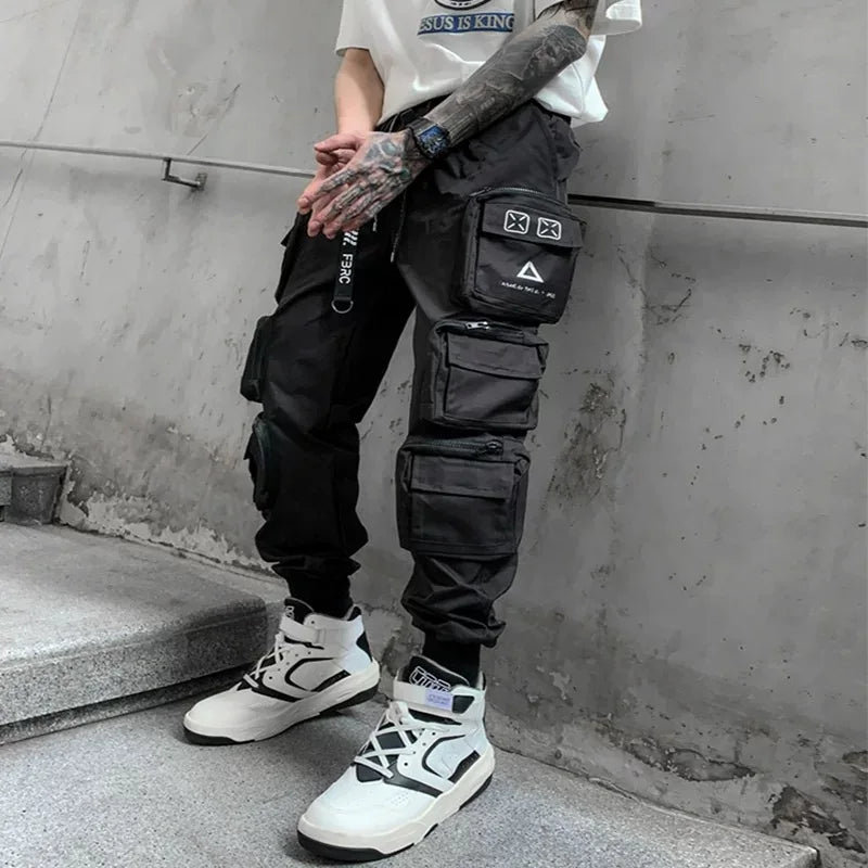 Black Tactical Techwear Multi-pockets Cargo Pants