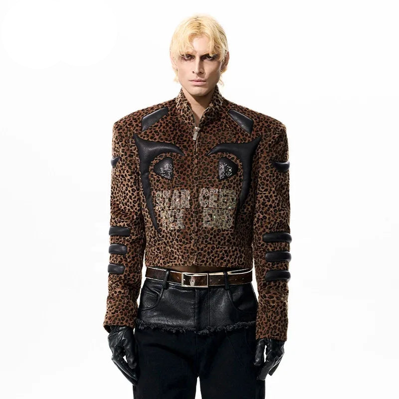 Leather Leopard Patchwork Jacket