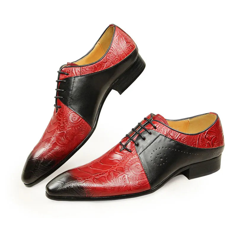 Red Black Leather Dress Shoes
