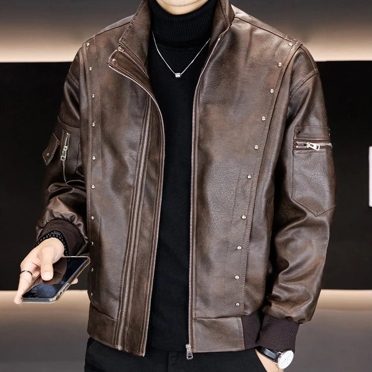 Winter Fleece Warm PU Leather Jacket