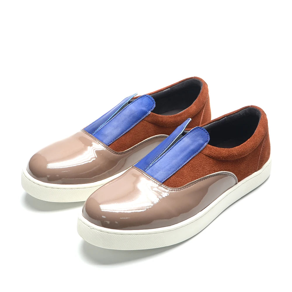 Fashion Colour Block Style Loafers
