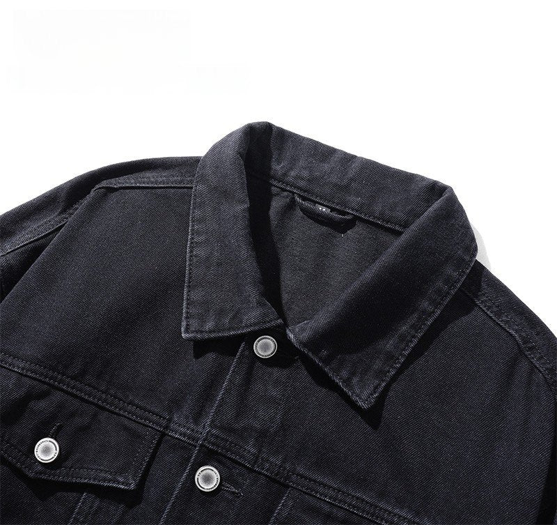 Chinese Character Embroidery Denim Jacket