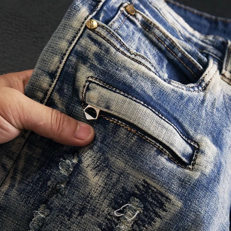 Distressed Moto Sculpt Jeans