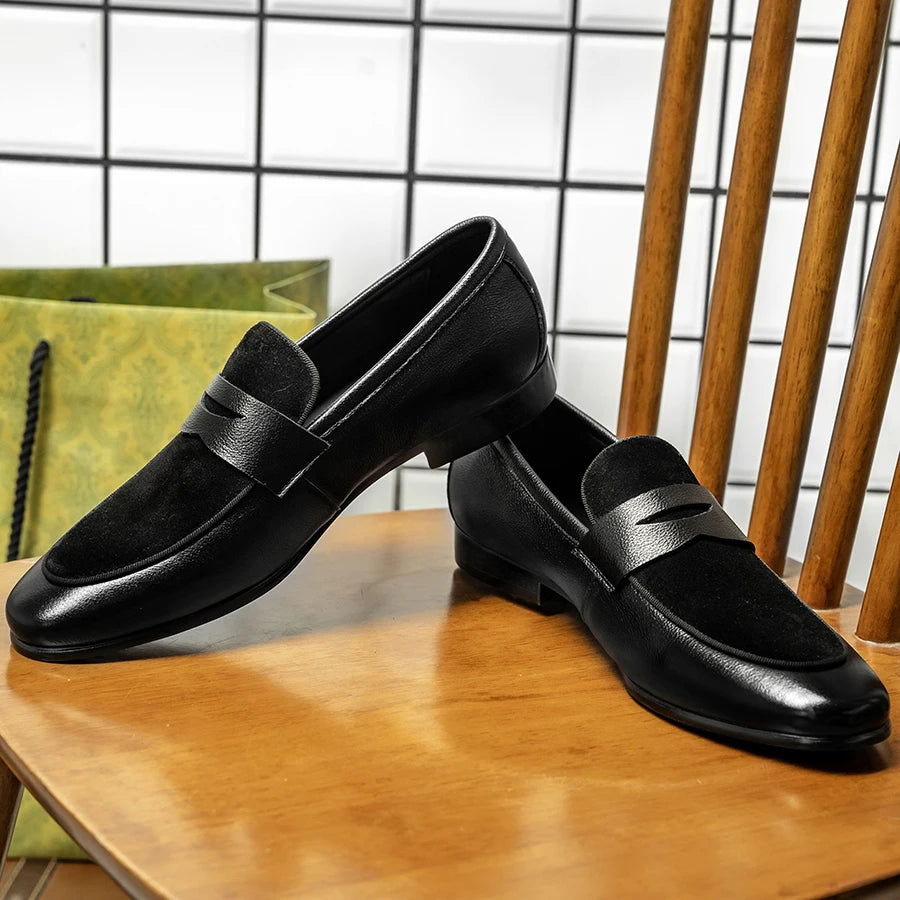 Black Suede Classic Slip-On Loafers
