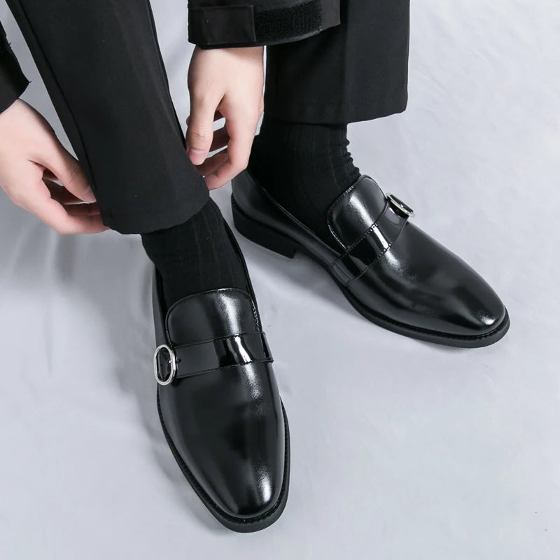 Elegant O-Buckle Slip-On Loafers