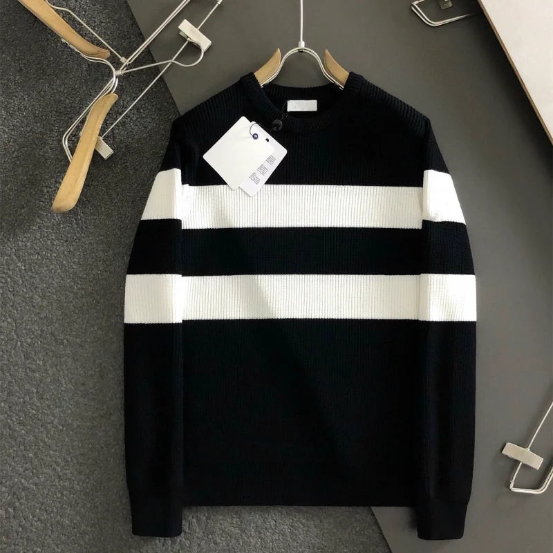 Round Neck Striped Casual Sweater