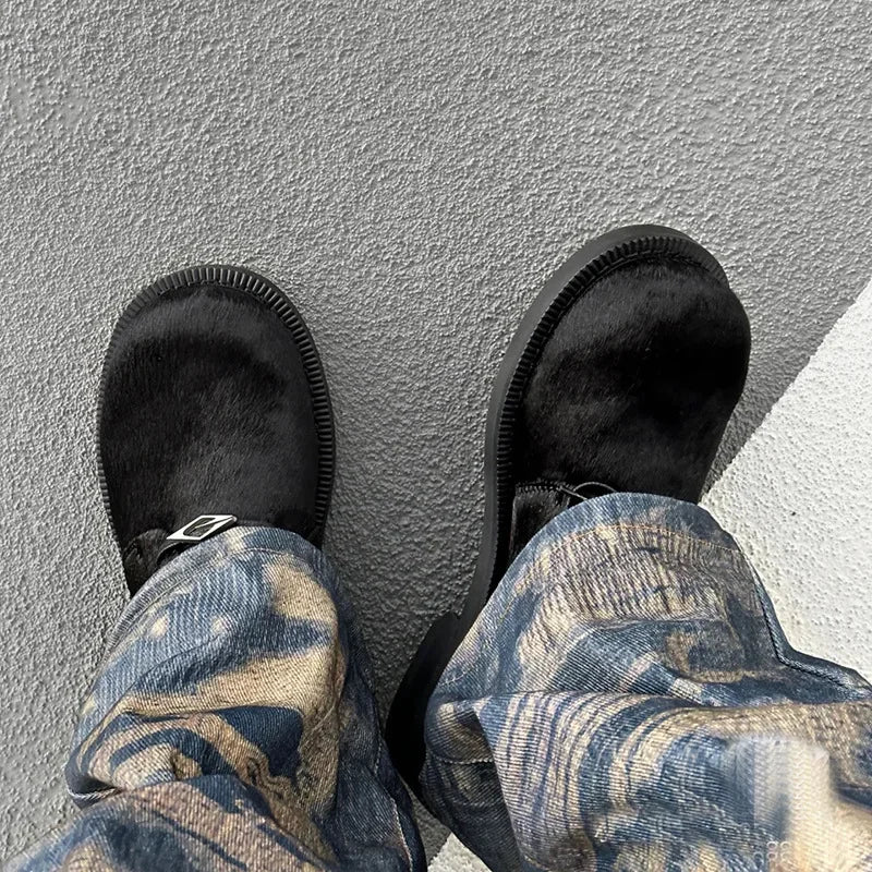 Black Leather Horsehair Derby Shoes