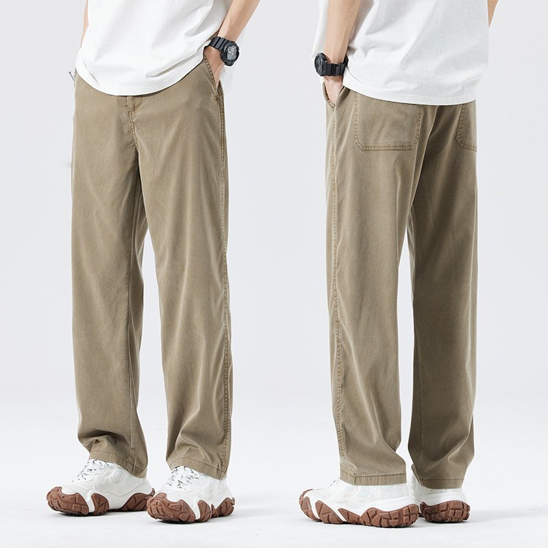 Soft Lyocell Straight Drawstring Pants