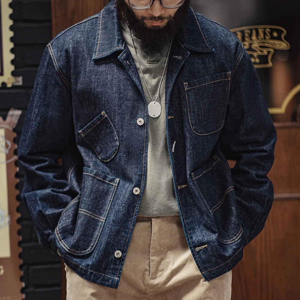 Irregular Pockets Style Denim Jacket