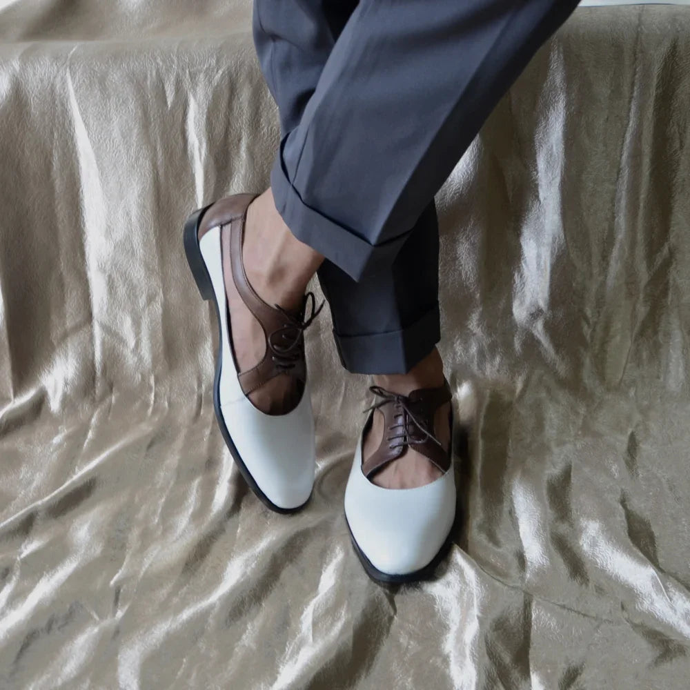 Lace-Up Hollow Genuine Leather Shoes