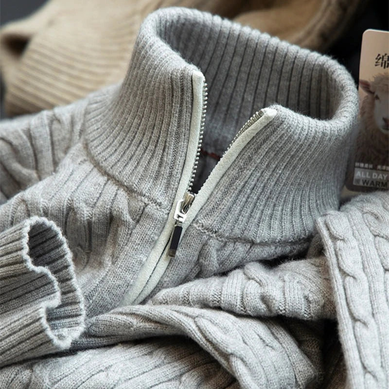 Men's Wool Quarter-Zip Sweater