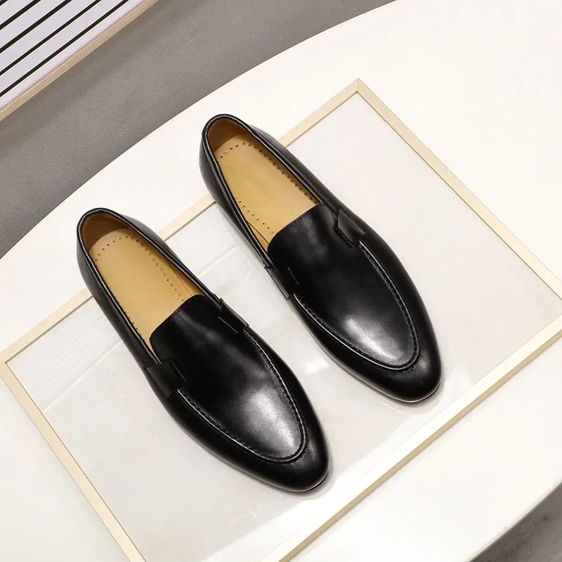 Almond Toe Solid Classic Loafers