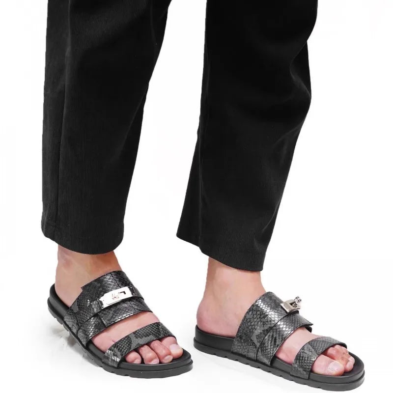 Snakeskin Genuine Leather Slippers