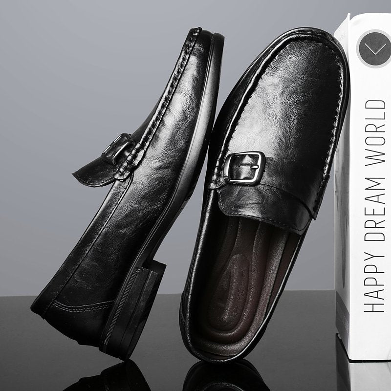 Retro Monk Buckle Slip-On Loafers