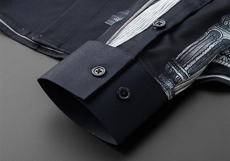 Roman Column Print Style Men's Shirt