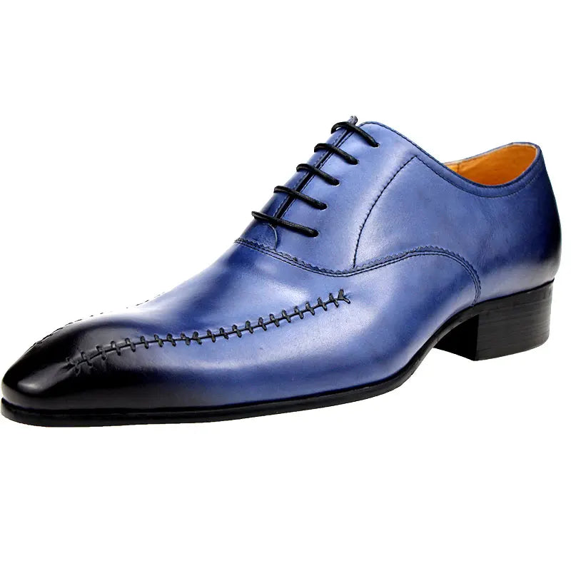 Pointed Toe Stitching Design Dress Shoes