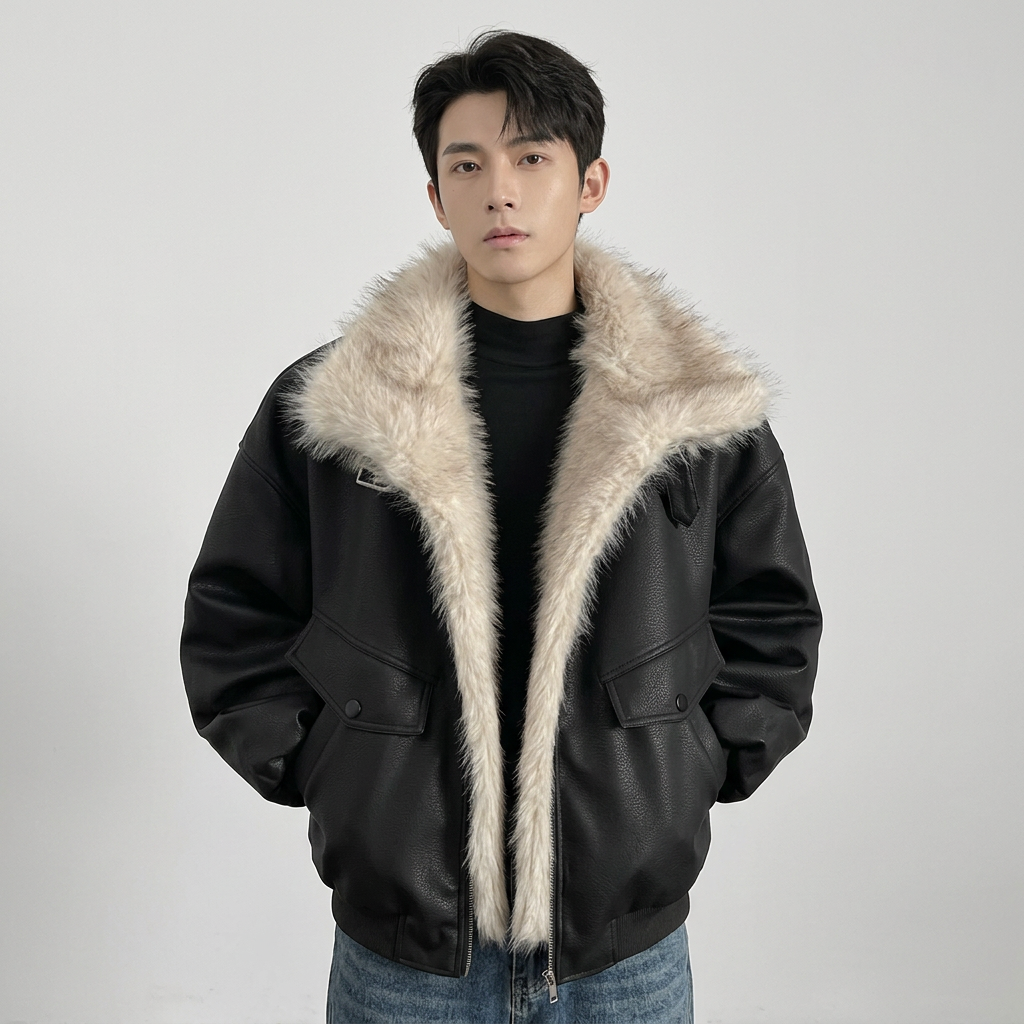 Fur Collar 2 Layers Patchwork Jackets